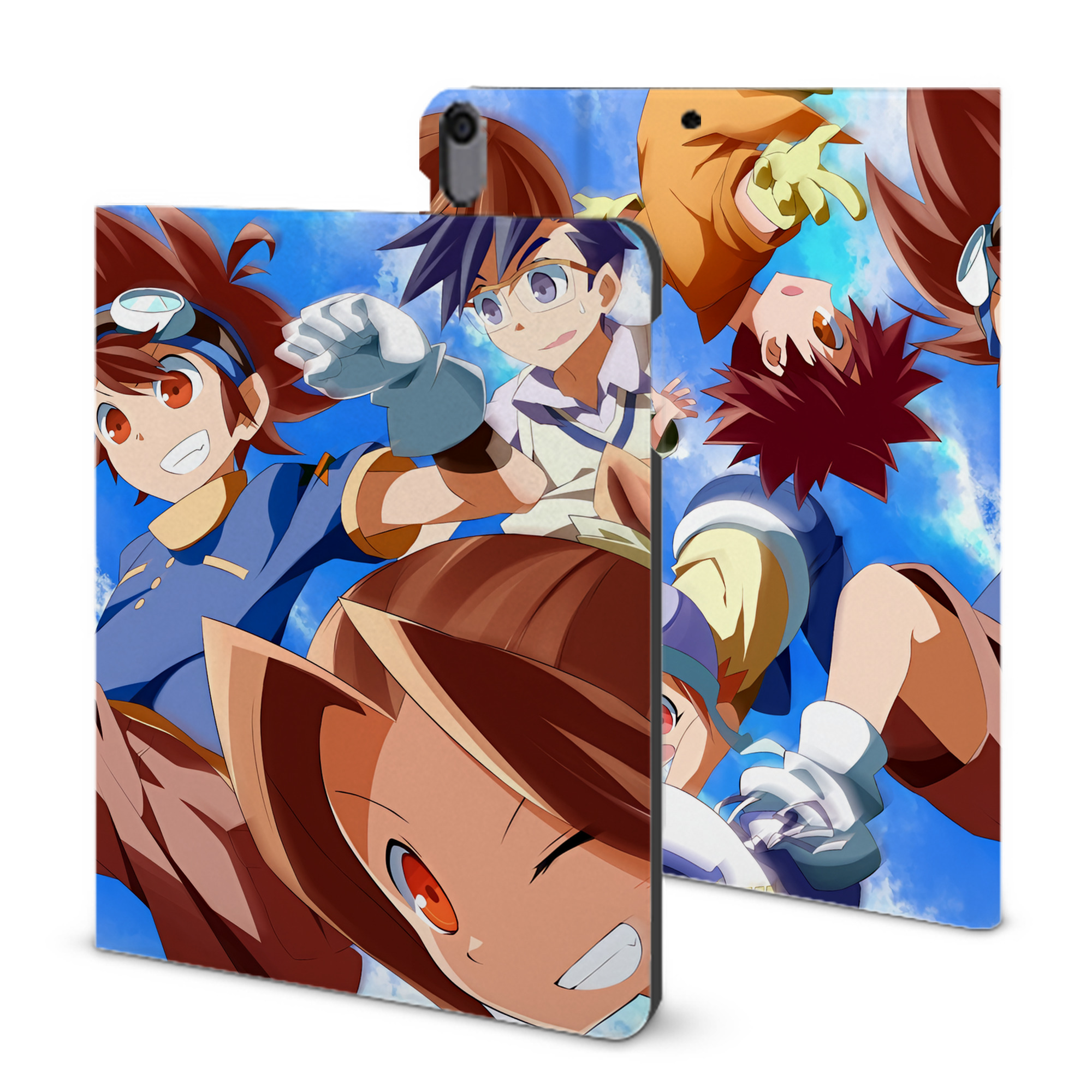（画像用） Digimon デジタルモンスター/デジモン IPad ケース ブック型 PUレザー TPU 耐衝撃 軽量 薄型 ペン収納なし 全面保護 IPad 各モデル対応